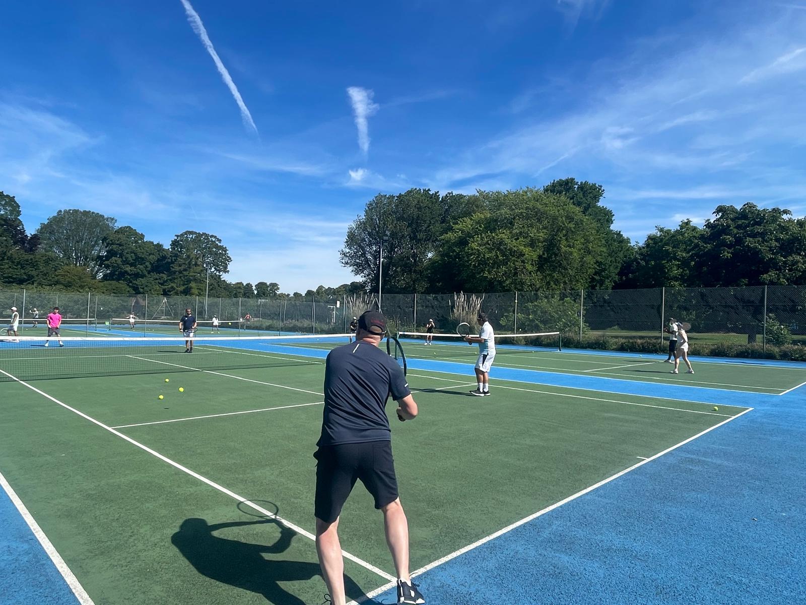 Players on the courts at Preston Park